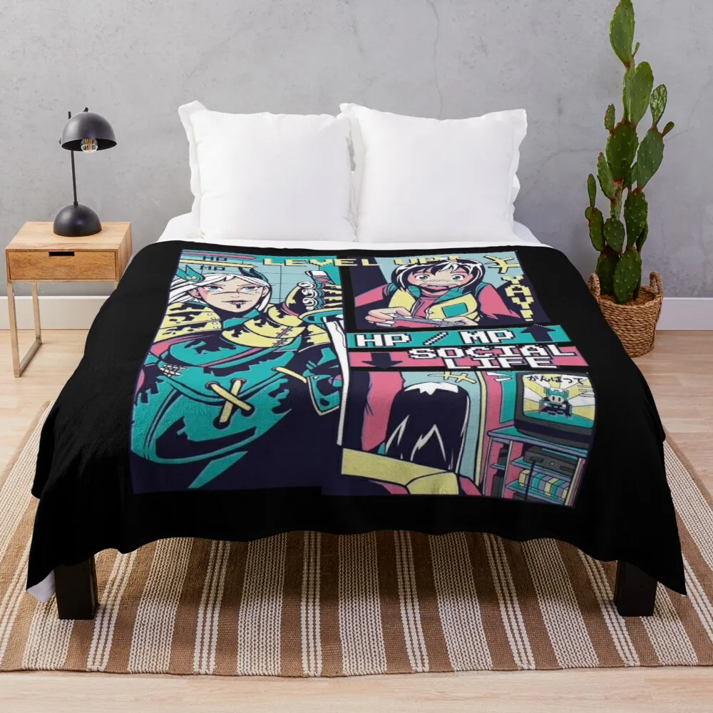 

Anime Manga Video Game Social Level Up Throw Blanket Blankets For Sofas