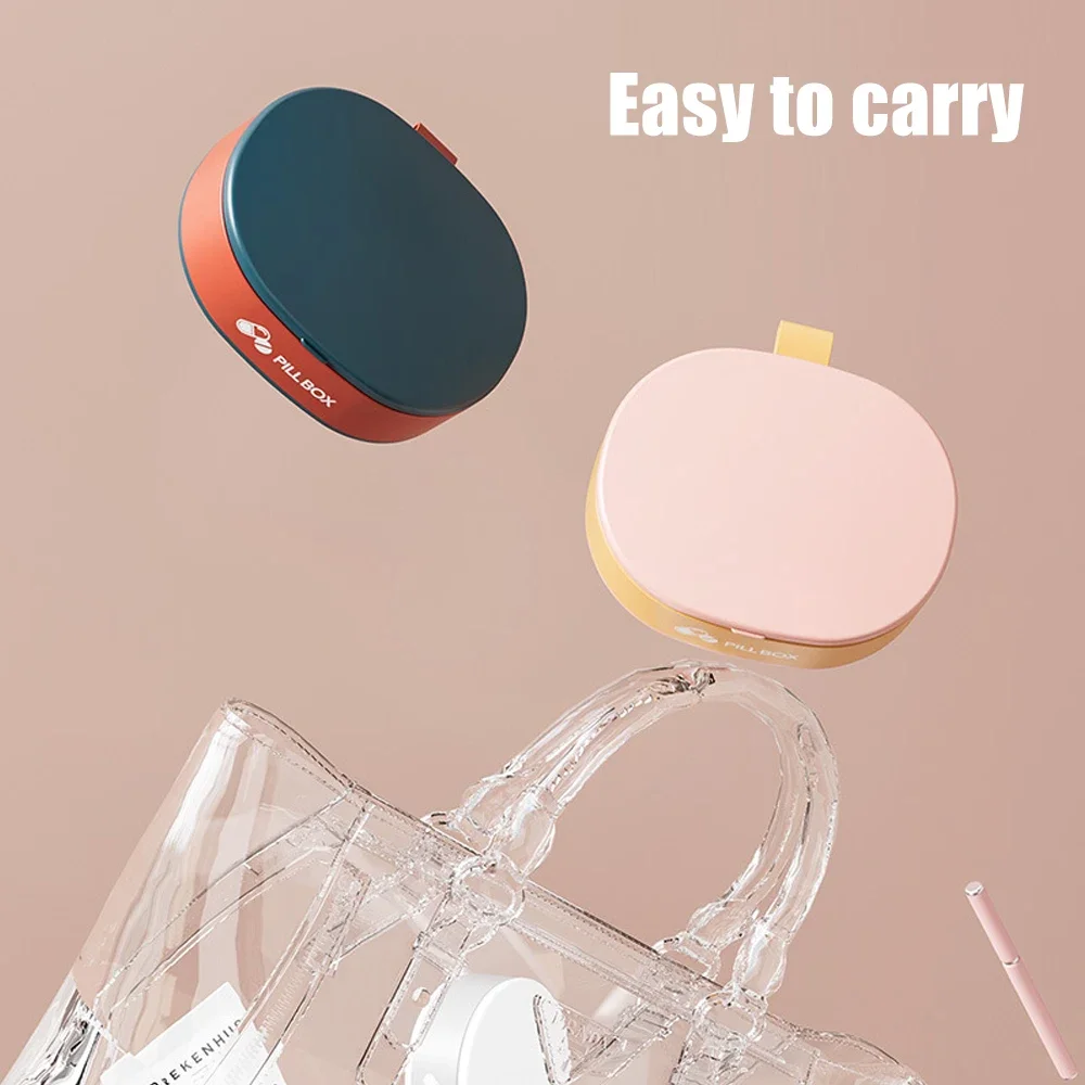 Compact Travel Pill Organizer - Portable Medicine and Vitamin Case with 6 Compartments