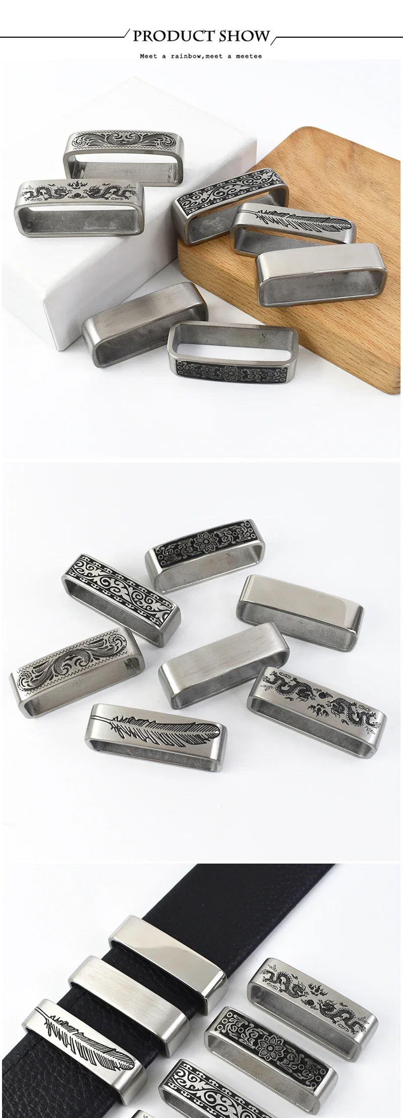 1Pc Deepeel 40mm Belt Loop Stainless Metal Rings for 34-39mm Belts Clasp Jeans Clothes Strap Ring DIY Leather Craft Accessories