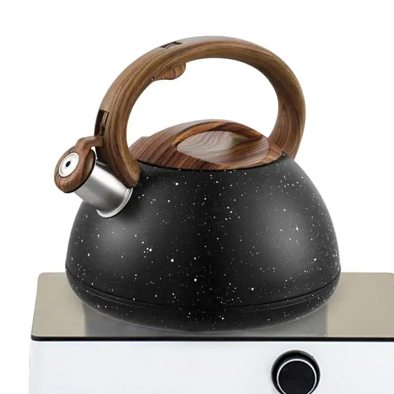 3L Whistling Tea Kettle Kettle Gas Induction Cooker Whistling Teapot For Ceramic Stove With Wooden Handle kitchen tool supplies 1