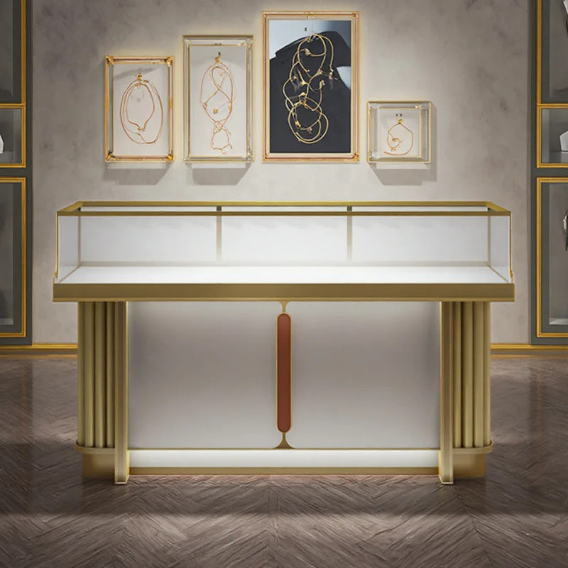 맞춤 제작 소매용 주얼리 쇼케이스 매장 카운터 디자인 주얼리 매장 진열대