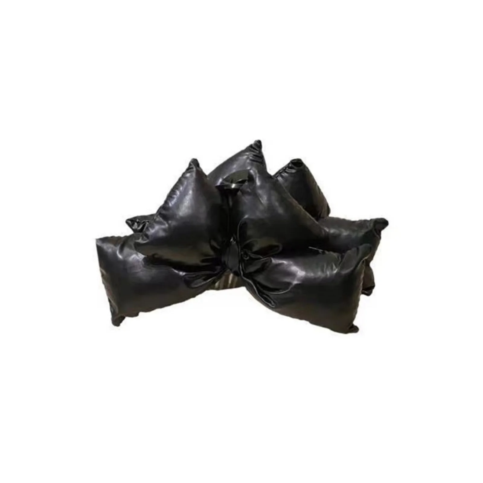 1 Pcs Black Leather Cotton Stuffing Bow Claw Clip,Large Jaw Clips for Thick Hair,No-slip Fashion Winter Hair Accessory for Girls