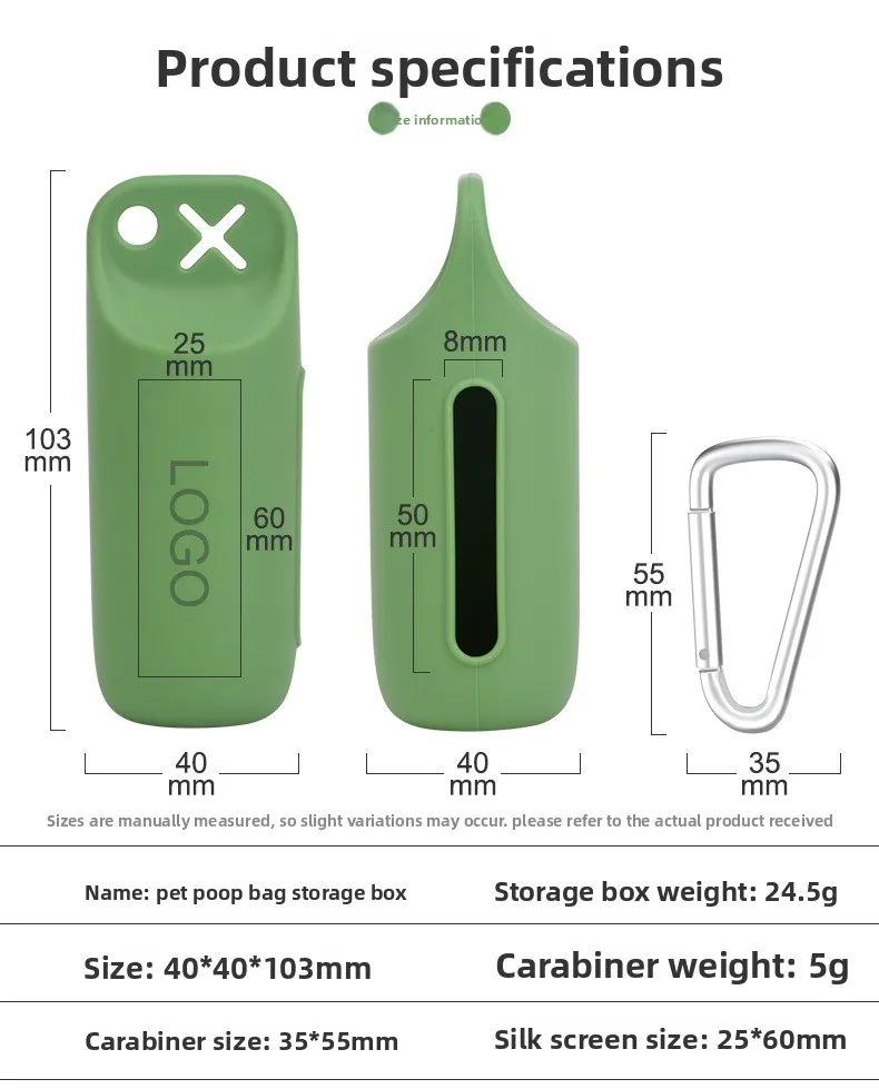 Portable Dog Poop Bag Storage Walking Bag Toilet Bag Garbage Bin Pet Garbage Bag Dispenser Dog Poop Bag Storage Device