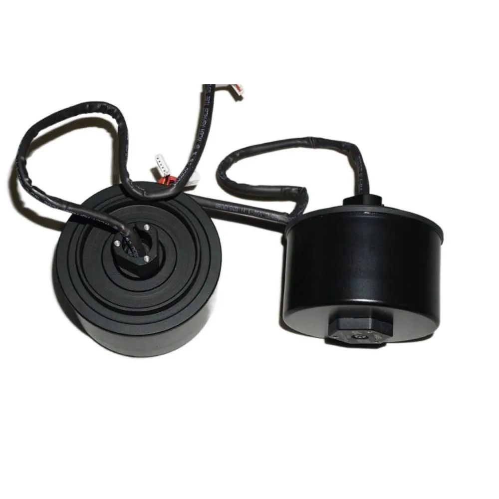 Vue de face du servomoteur brushless 24V avec son encodeur intégré et connecteur étanche.
