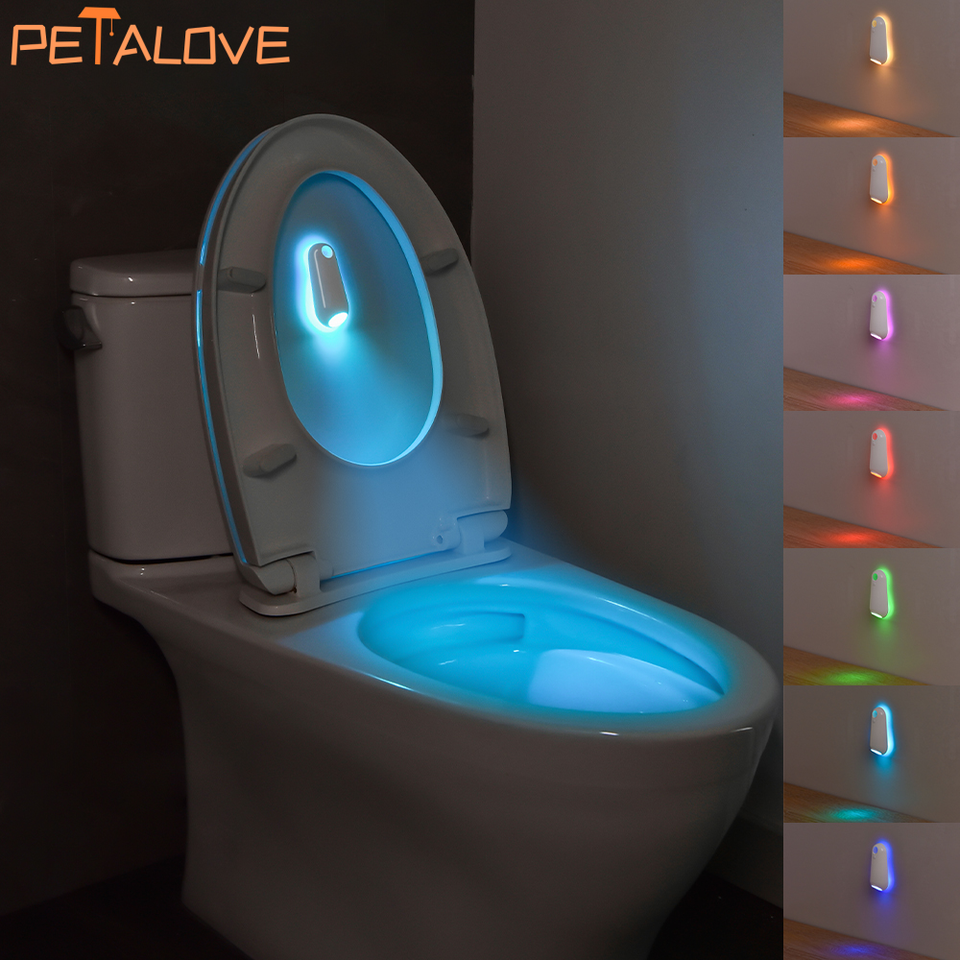 Toilet Night Light Motion Sensor Light Toilet Bowl Light RGB 7Color Changing For Bathroom Decoration LED Rechargeable LED Light