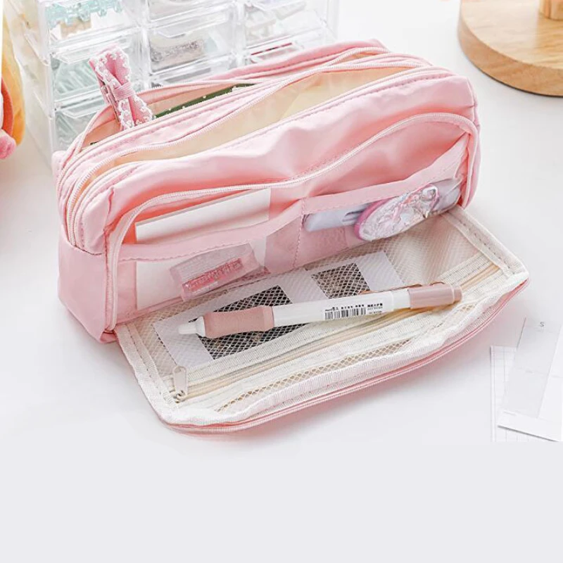 

Large Capacity Pencil Bag Aesthetic Cute Stationery Bag Kids Zipper Pencil Pouch Student Pen Case Student School Supplies