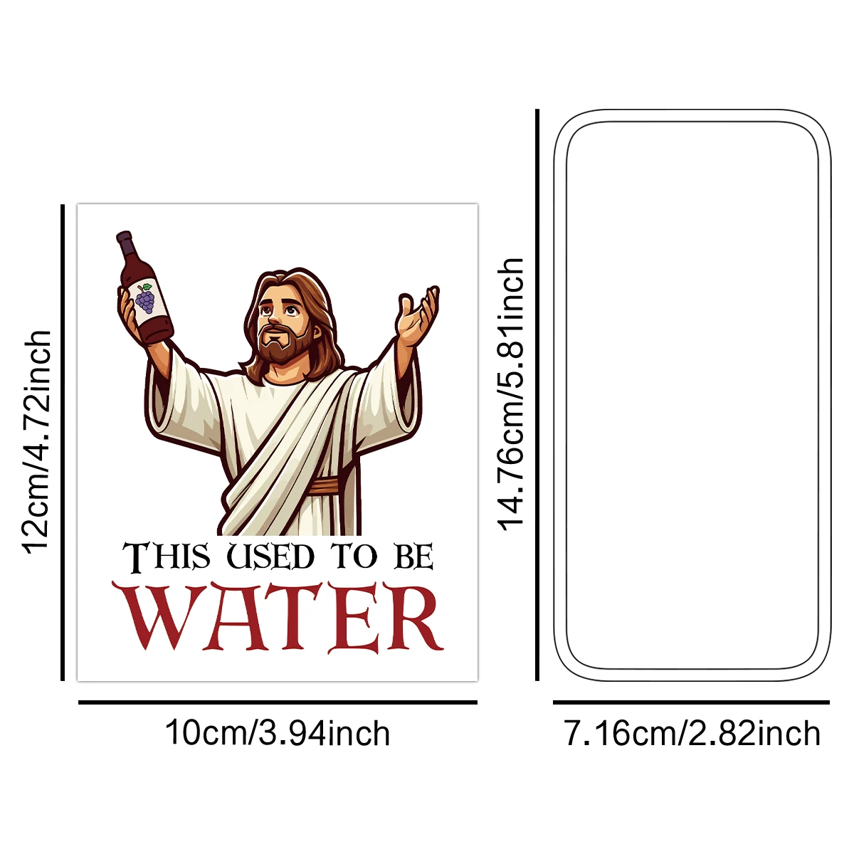 Acqua Toccata Da Gesù Frase Divertente Con Vino Adesivi Murali - Foto 5