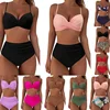 New Hot Sale Of The Season Ladies' Bikini Swimsuit Pure Color Nylon Multi-Color Hard Bag Swimsuit Female SY3404 Separate Design