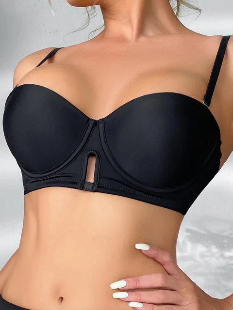 Smooth push-up soft underwire bra 1/2 cup side pull-in bra with rounded single bra 3