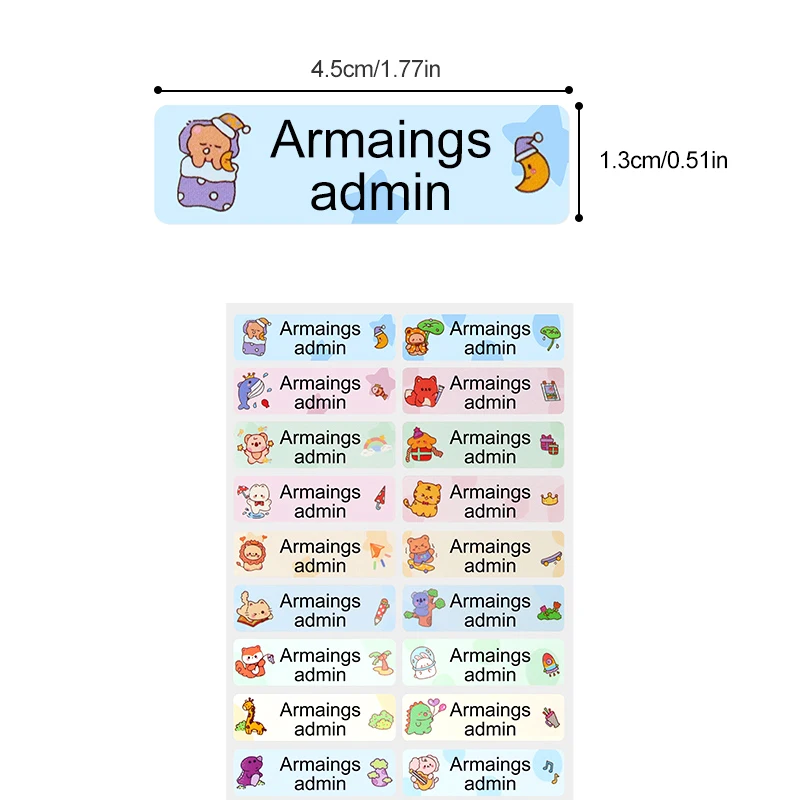 Name label stickers, waterproof stickers, children's school stationery, water bottles, pencils, children's name label