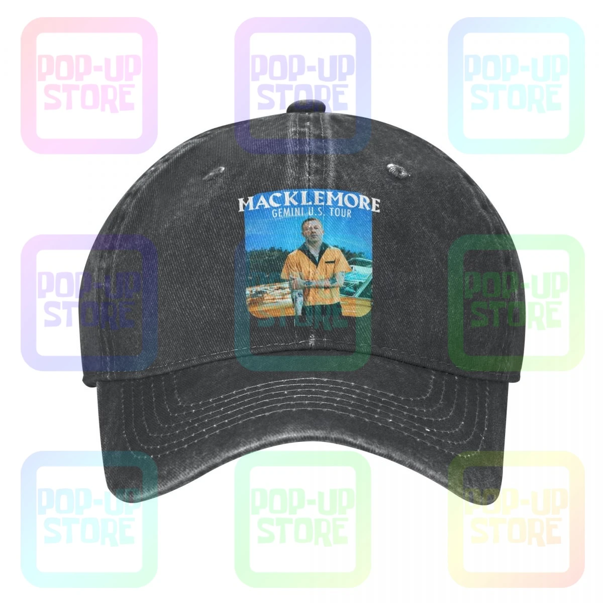 Macklemore Gemini Us Tour Concert Music 01 Washed Denim Baseball Cap Trucker Hats Trendy Adjustable Aliexpress