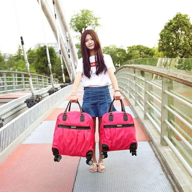 Women Travel Luggage handbag girls trolley bags Cabin Waterproof