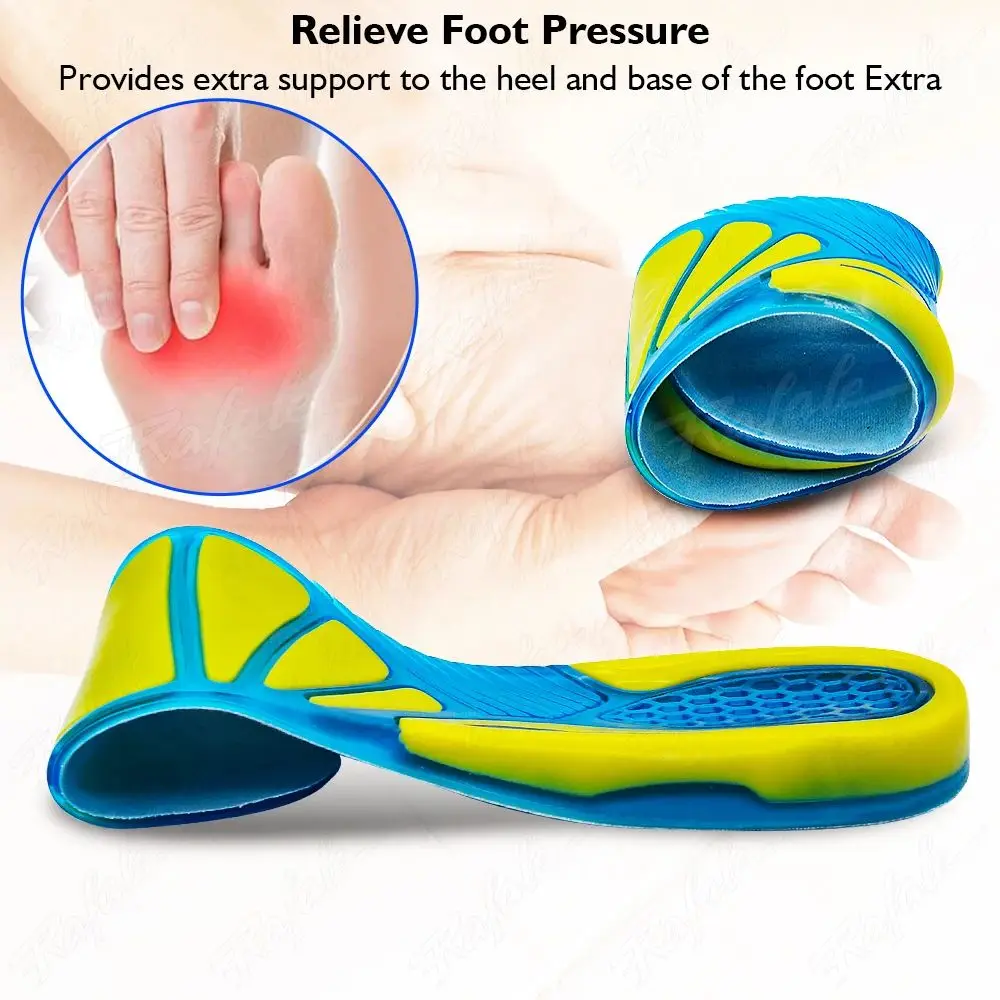 Silikon Rutschfeste Gel Weiche Sport Schuh Einlegesohle Massieren Orthopädische Einlegesohlen Fußpflege Für Füße Schuhe Sohle Stoßdämpfung Pad Neue – Detail 1
