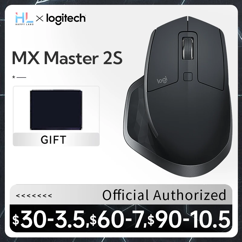 

Мышь Logitech MX Master 2S Беспроводная офисная с поддержкой Bluetooth, 2,4 ГГц