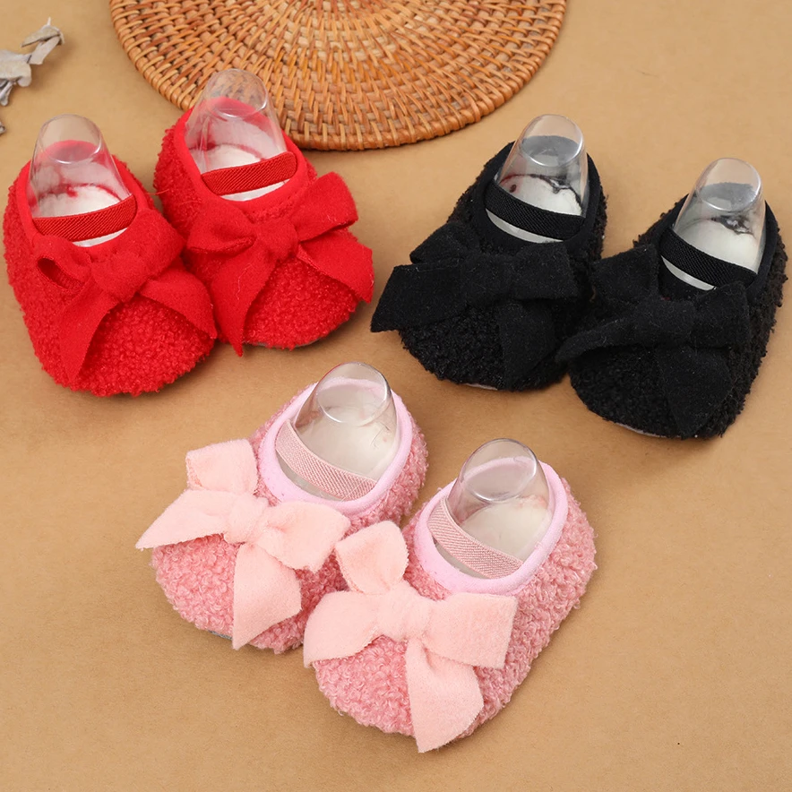 Newborn Baby First Walkers Unisex Coral Fleece Bootie Winter Warm