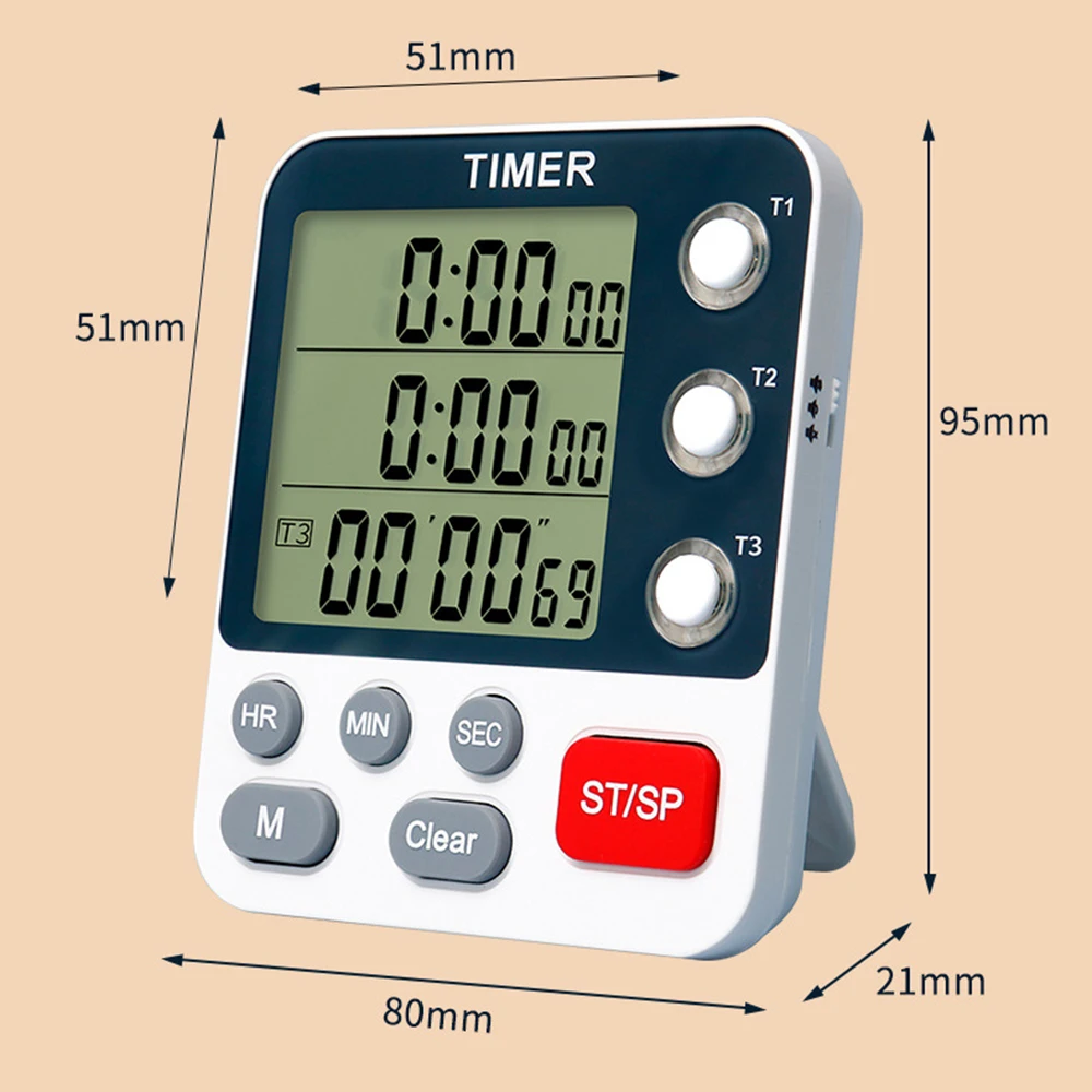 Enhanced Digital Kitchen Timer with Large Display and Loud Alarm