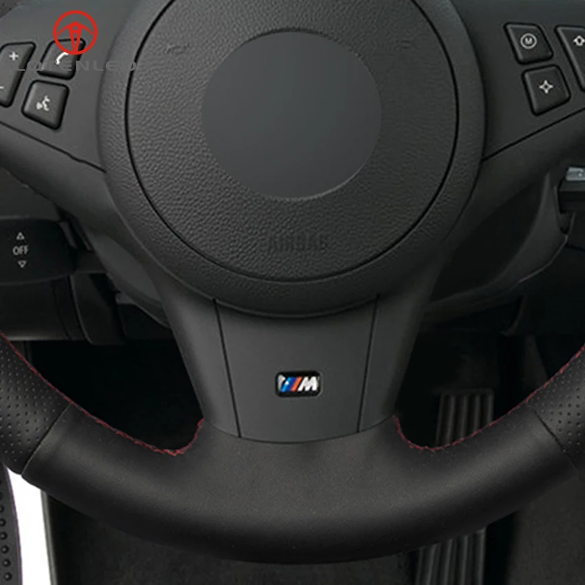 PU Artificial Leather Steering Wheel Cover for BMW E60 E61 Touring 530d 545i 550i E63 Coupe E64 630i 645Ci 650i