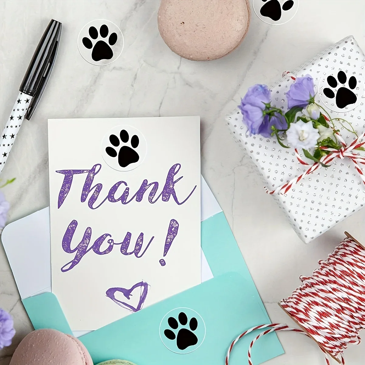 Clear Paw Prints - Strong Self-Adhesive Pet Stickers, No-Mess Removal, for Dog & Cat Decor, Birthday Parties, Gift Tags sticker