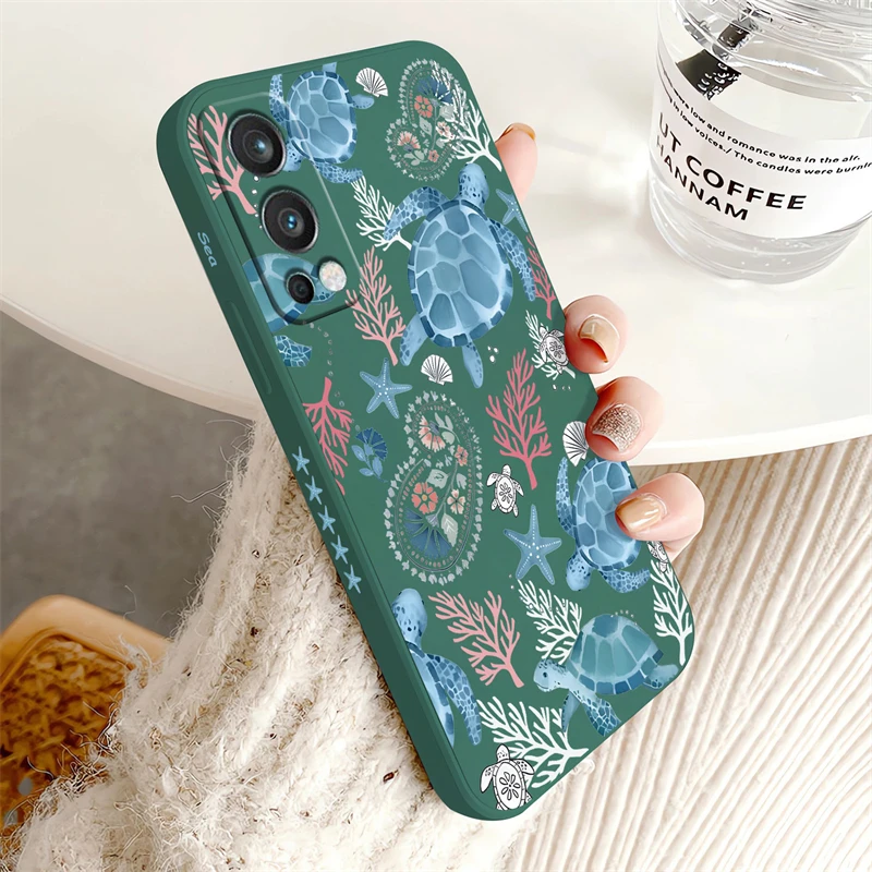 Turtle Print Shockproof Silicone Phone Case - Soft Bumper Back Cover