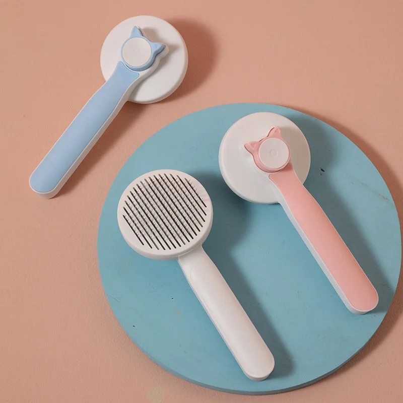 Self-Cleaning Pet Grooming Slicker Brush for Effortless Undercoat and Tangle Removal