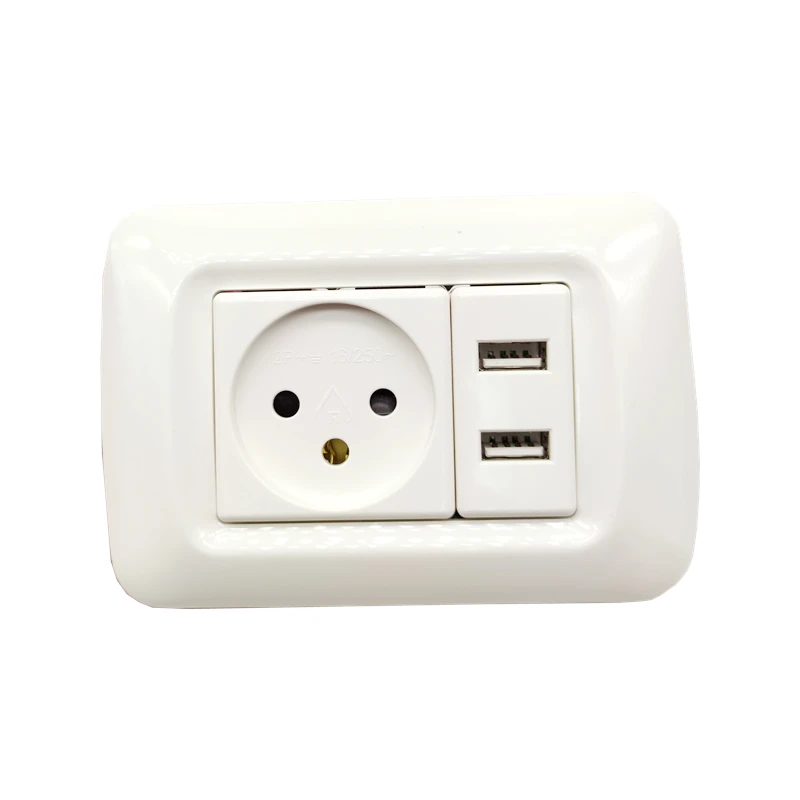 Israeli Household standard power plug wall socket with 2USB Outputs Ports Socket 118mm * 80mm