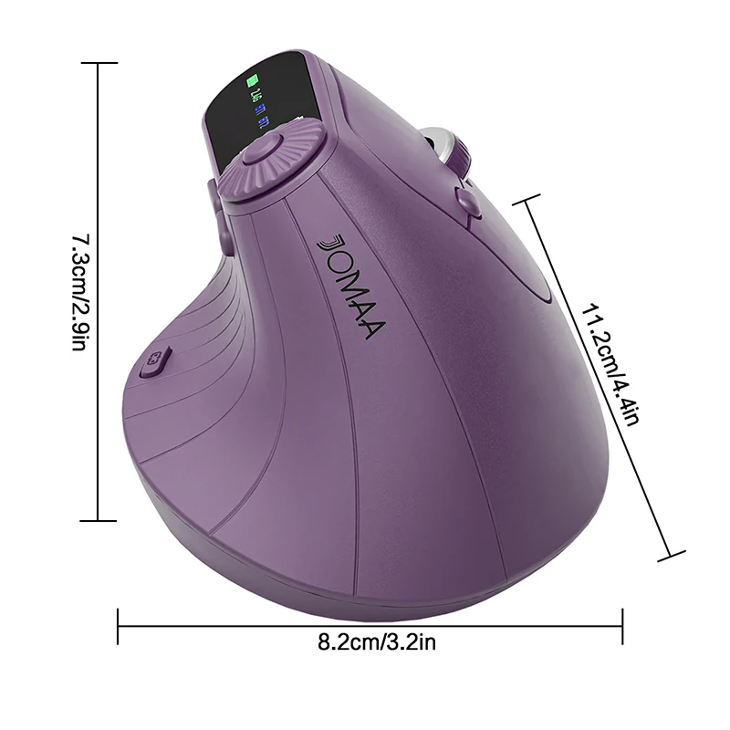 Jomaa BT5.0 Wireless Vertical Mouse Function Adjustment Knob 8 Buttons Rechargeable Ergonomic Mice For Win/IOS/Android wireless mouse,ergonomic mouse