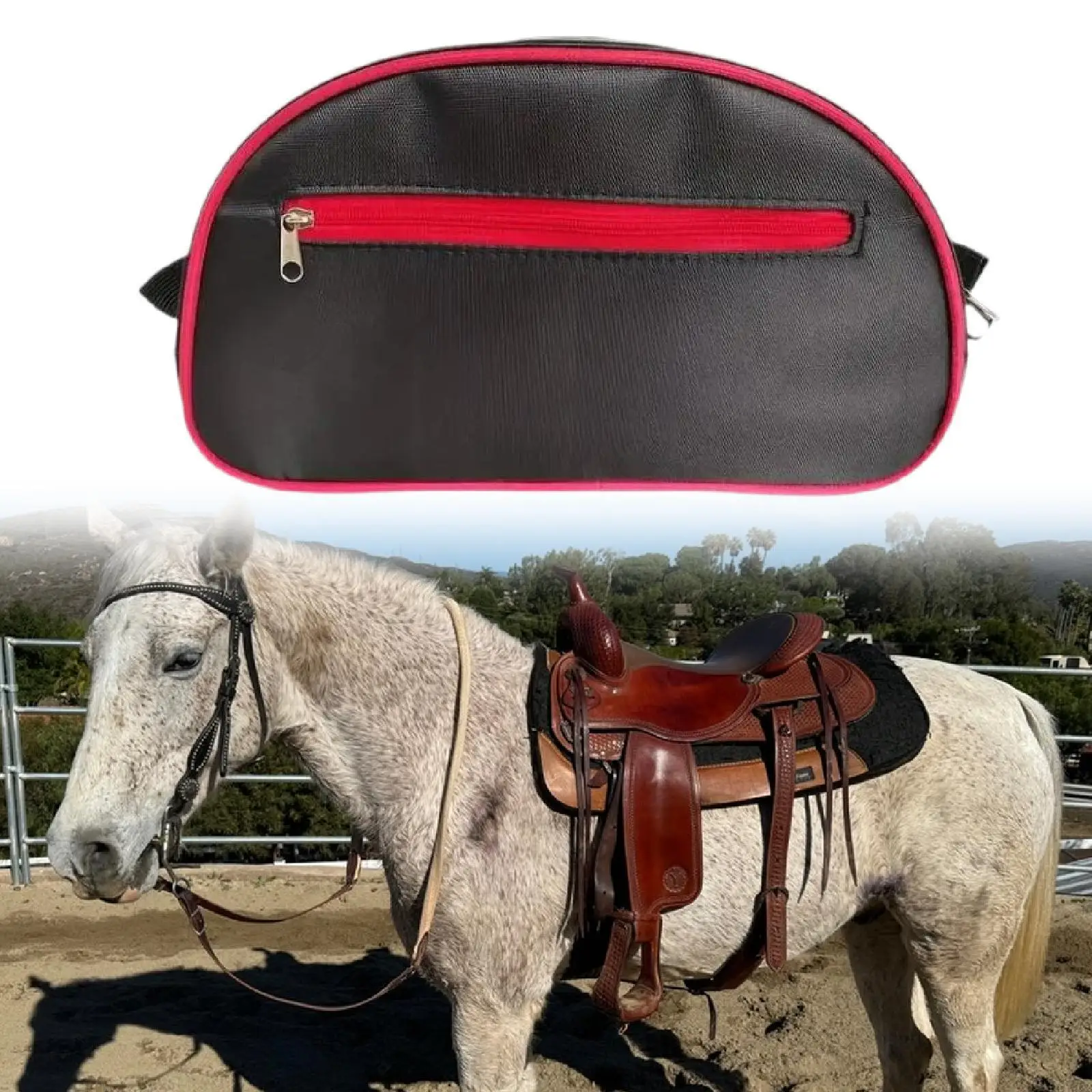 Horse Saddle Bag Equestrian Equipment Compact Travel Oxford Cloth Saddle Sack Camping Practical Outdoor Sports for Trail Riding