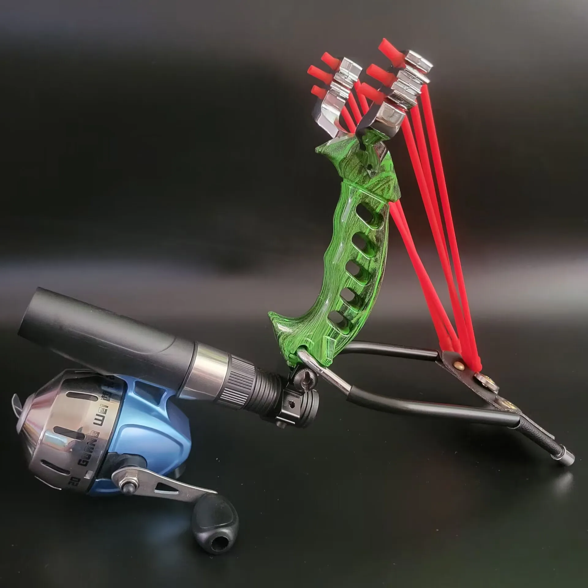 

Powerful Magnetic Wrist Strap Foldable Metal Slingshot Outdoor Hunting Shooting Fishing Darts Reel Rubber Band Fishing Package