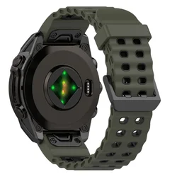 Durable Silicone Watch Band | Premium Strap - QuickFit 26mm (Green Black)