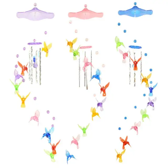 Szerencsés Zümmögő Madárszél Csengő Színes Mobil Műanyag Szélnövények Kolibri Kerti Dísz Otthoni Dekoráció