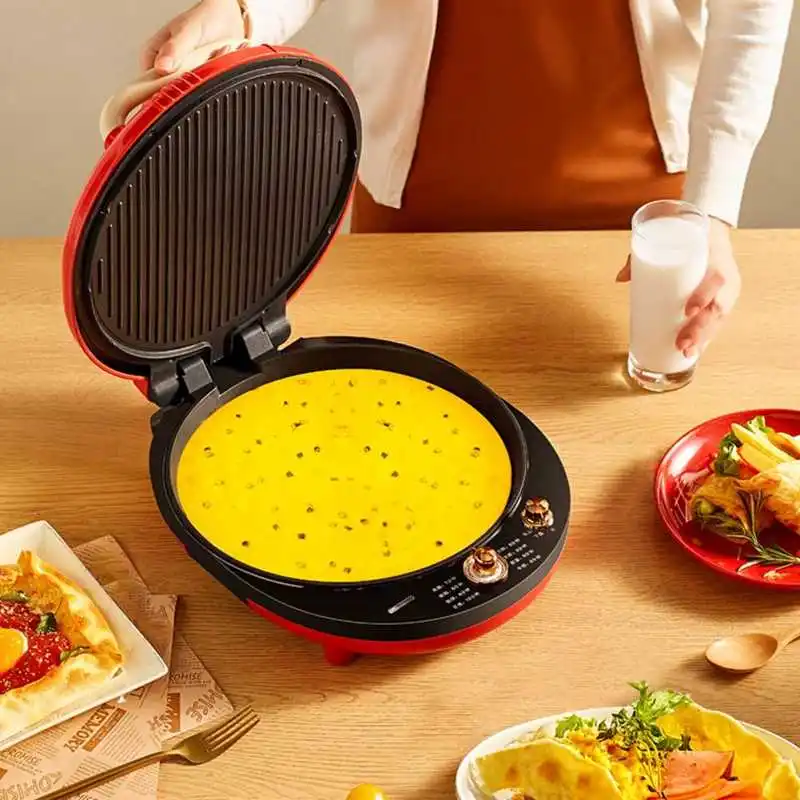 Round Electric Griddle Even Heating Intelligent Operation Deepening Double  Sided Pancake Machine Maker for Home Red AU Plug 220V - AliExpress