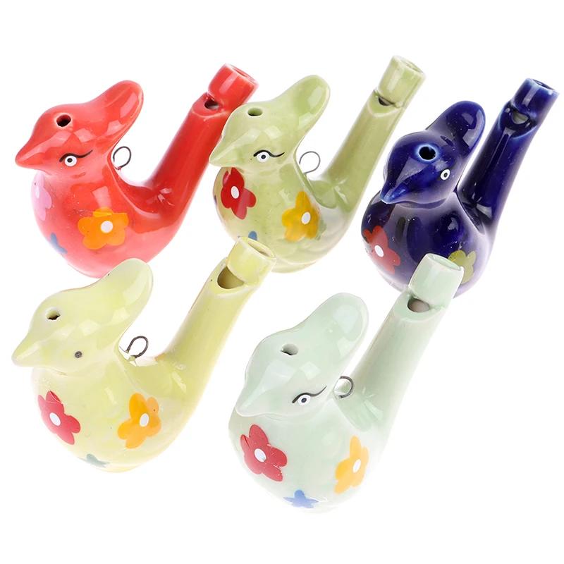 1pcs Creative Ceramic Water Bird Whistle Kids Drawing Warbler Song Chirps Baby Bathtime Musical Toys Tea Tray Ornaments Tea Pets musical toy