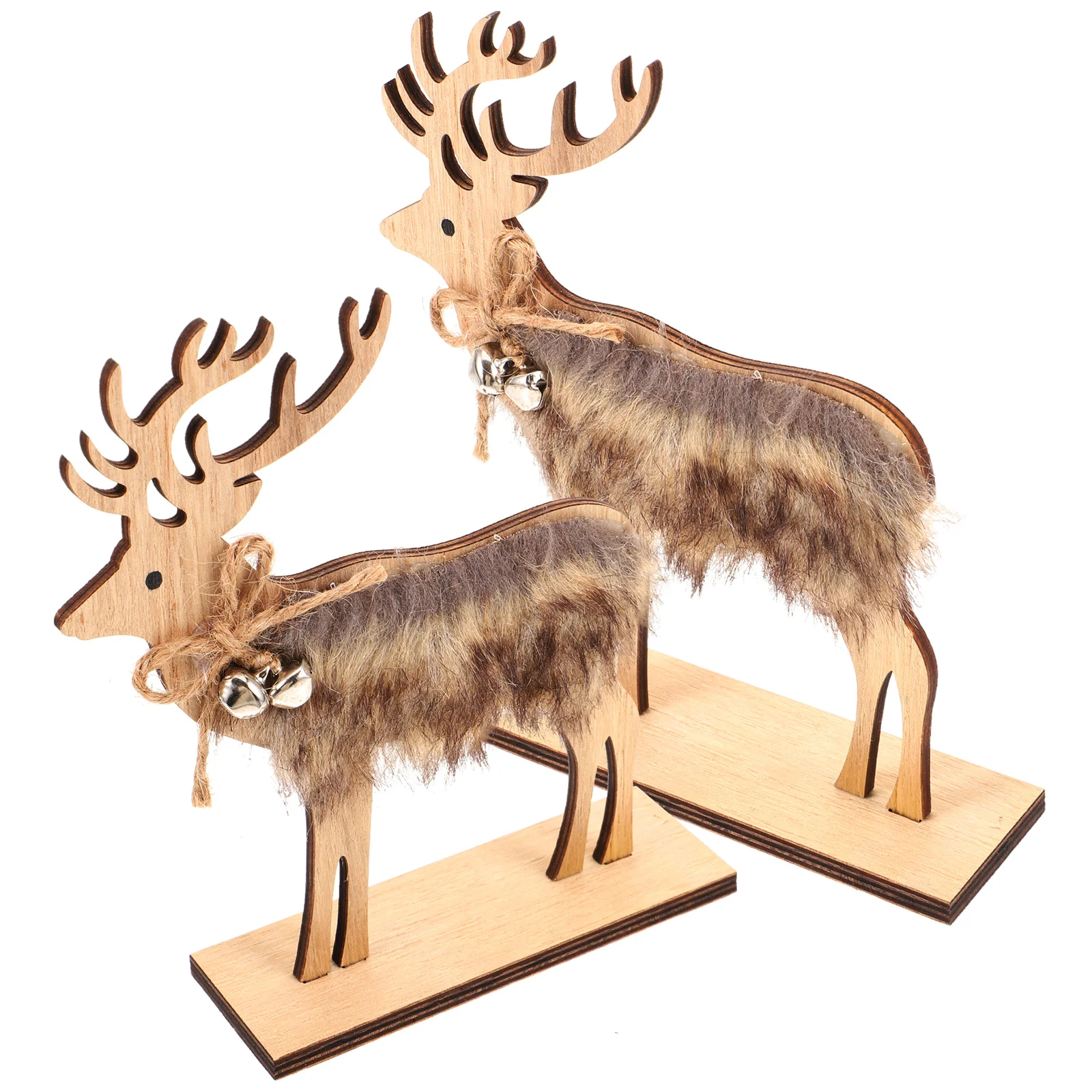 

2 Pcs Xmas Ornaments at Home Nativity Christmas Decorations Wooden Centerpieces