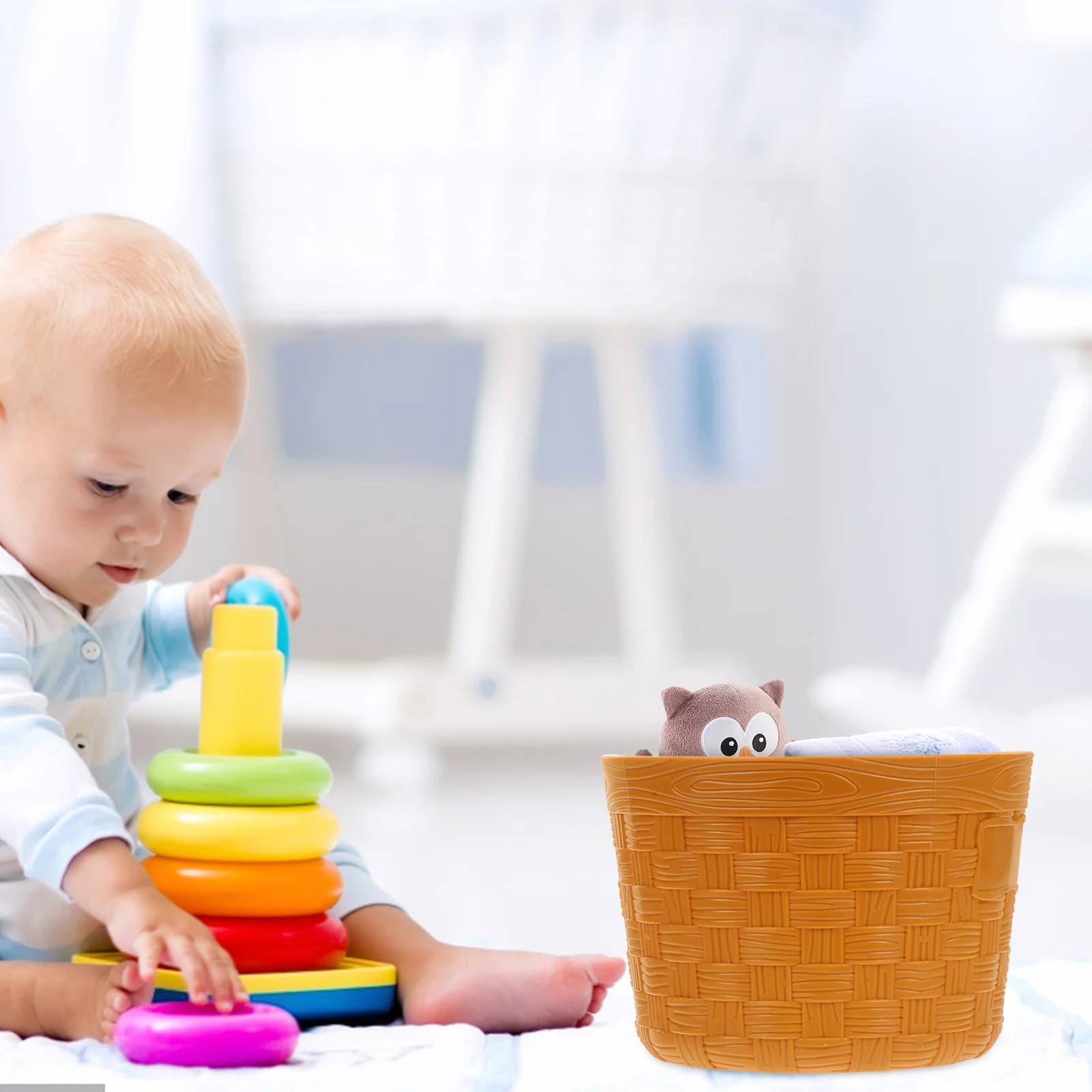 2 Pcs Storage Bucket Toys Kids Plaything Fruit Basket Vegetable Plastic Pretend Child Toddler for Playing 2