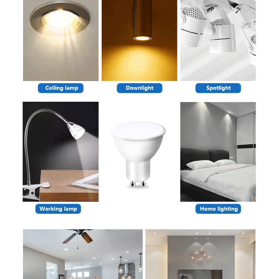 10PCS/LOT Spot Gu10 GU5.3 Spotlight AC220V 3W-8W 3000K/4000K/6000K Sb5bfa2ff77bd4c3a82685e0ae0991e74U