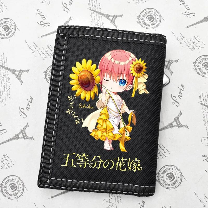 

Короткий кошелек 5 точек no hanayome с мультяшным принтом Nakano Miku, Детский кошелек из ткани «Оксфорд» с отделениями для карт, вместительный кошелек