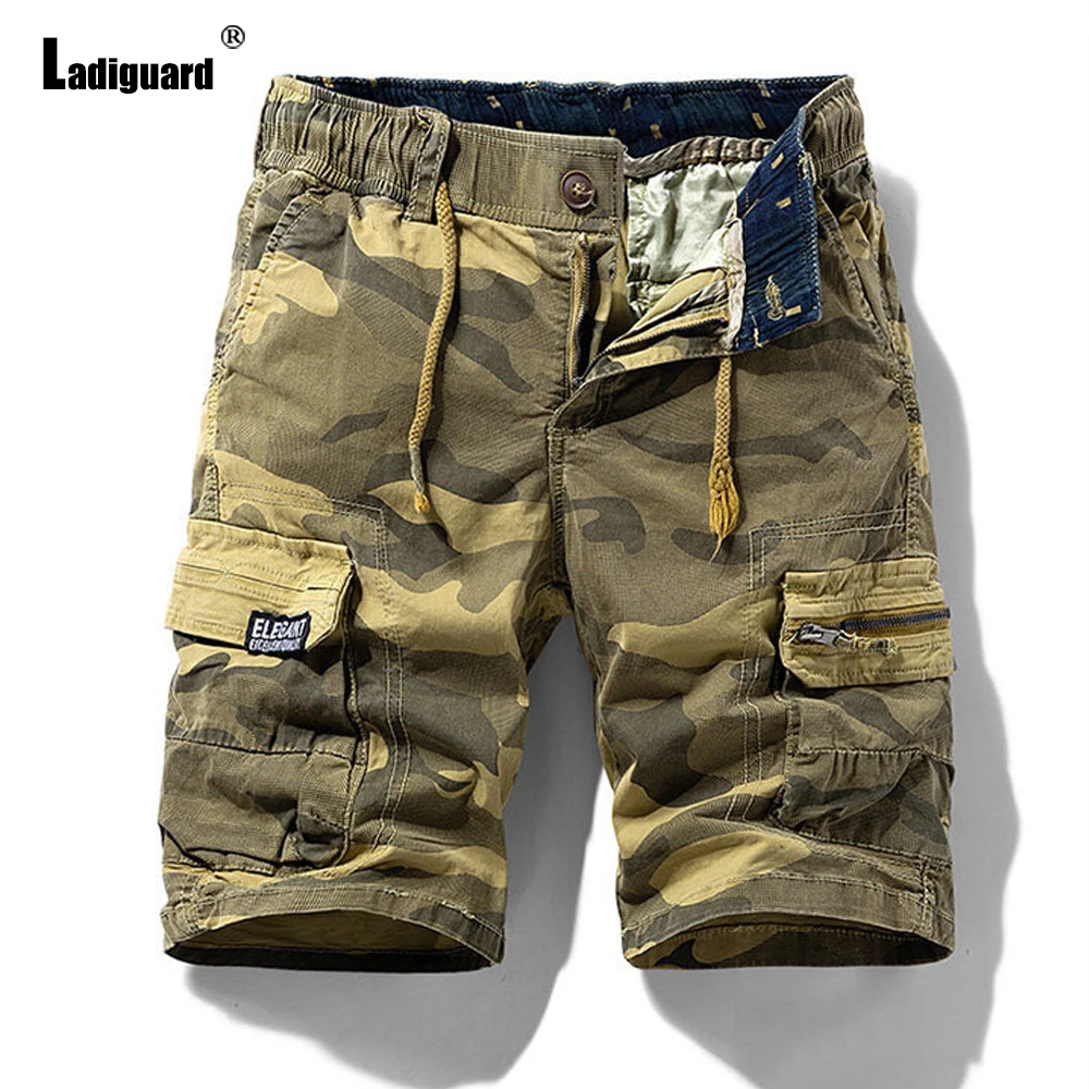 

Ladiguard 2023 Stylish simplicity Fashion Military Camouflage Shorts Men Casual Stand Pocket Half Pants Men's Cargo Shorts Homme