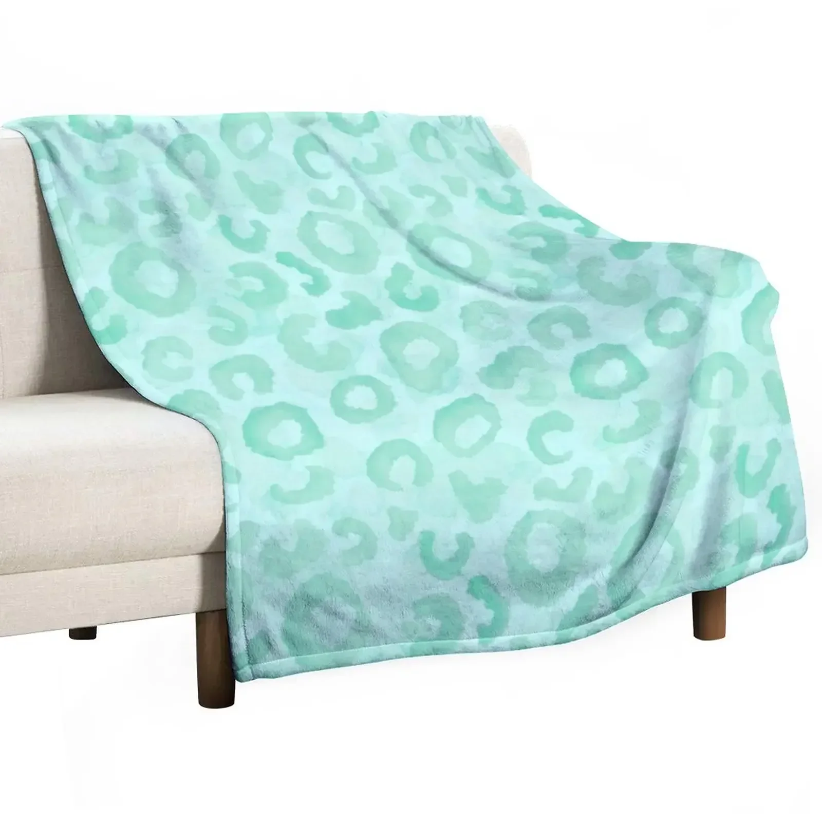 

Leopard Aqua Throw Blanket wednesday Designers Blankets