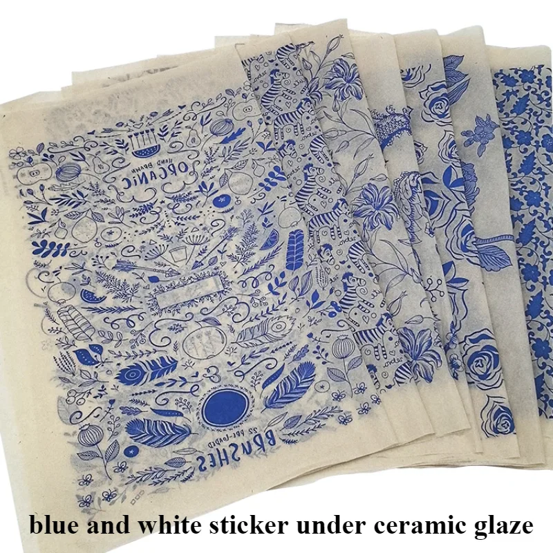 Ceramic Underglaze Blue and White Pattern Transfer Stickers