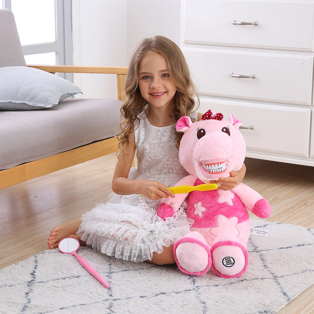 치과 교육 모델 치과 플러시 장난감 어린이 어린이 치아 칫솔질 교육 연구 모델 치아 요정 치과 의사 클리닉 선물