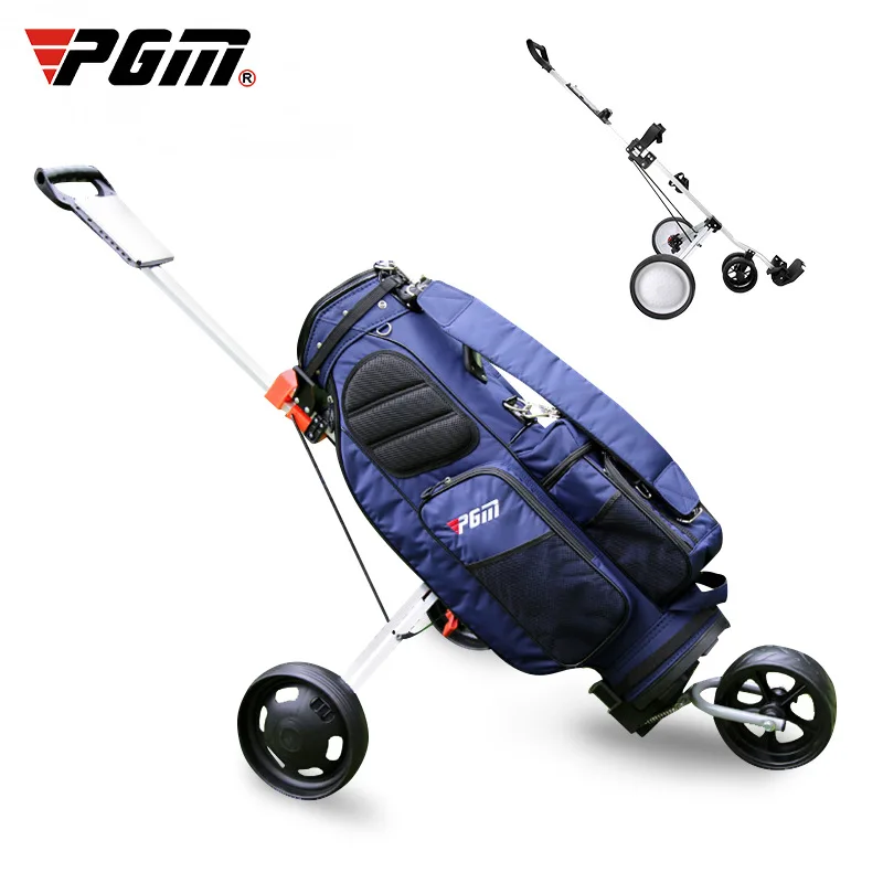 

PGM Golf bag Cart Trolley Folding Outdoor Sports Travel Airport Baggage Check Carrier Cart Stroller Golf Pitch Tool Supplies