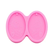 

Shiny Portrait Earrings UV Crystal Epoxy Mold Keychain Pendant Resin Silicone Mould DIY Crafts Jewelry Casting Tools