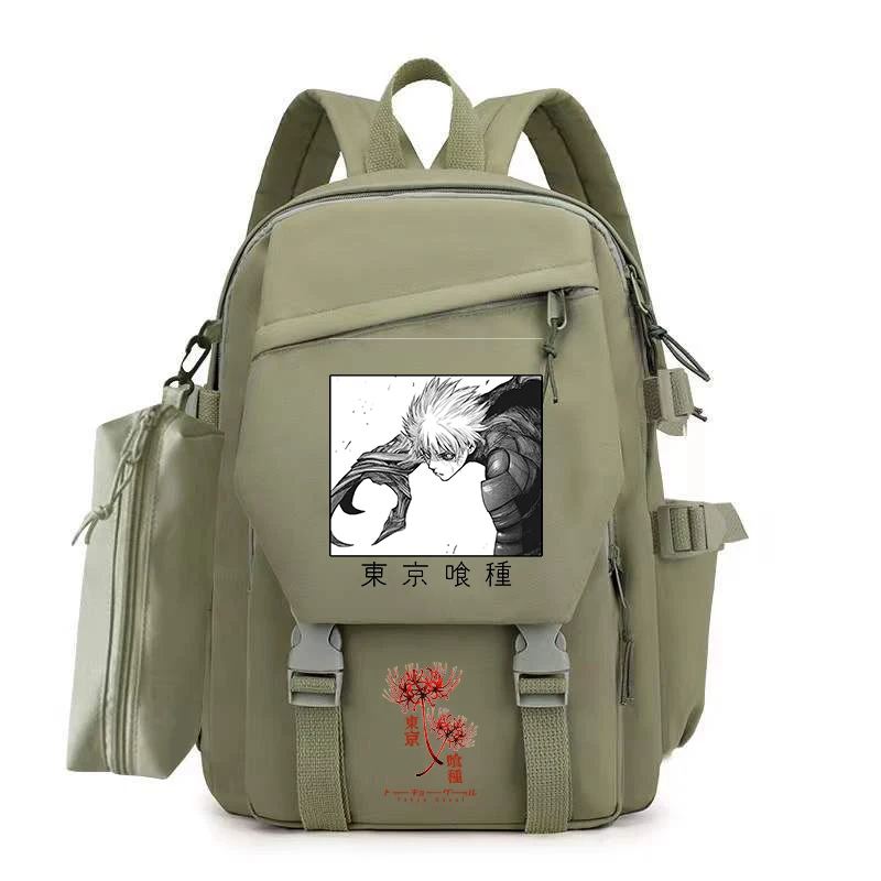 

Students Backpack Travel Bag Tokyo Ghoul Kaneki Ken Anime Backpack Book School Bag for Teenage Girls Boys Mochila Bookbag Laptop