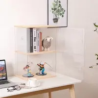 Solid Wood Transparent Storage Boxes, Stackable Dustproof Display Cabinet for Toys, Car Models, Building Blocks Display 2