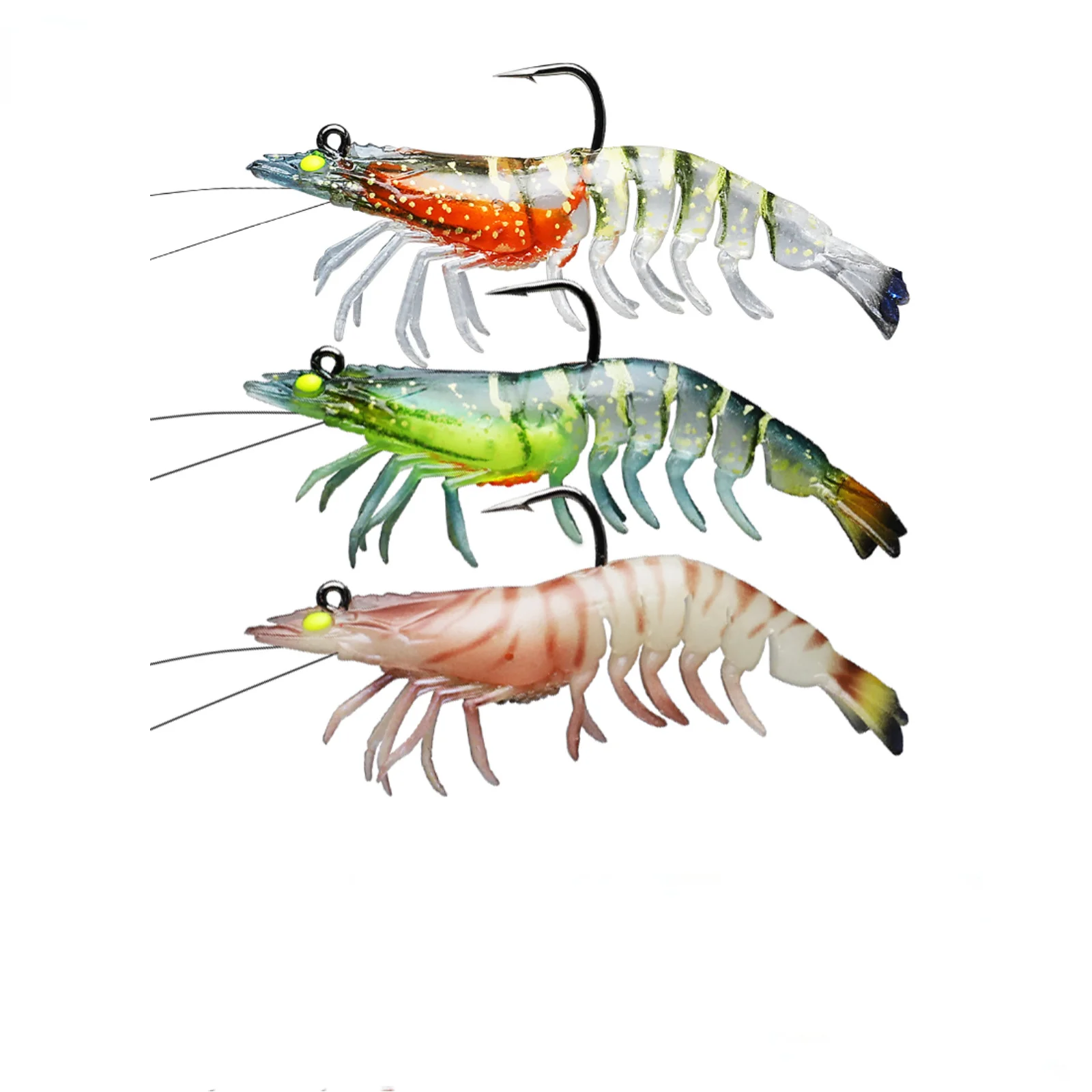 Pre-Rigged Crayfish Soft Lures with VMC Hook, Premium Durable TPE Shri –  catchthewinners