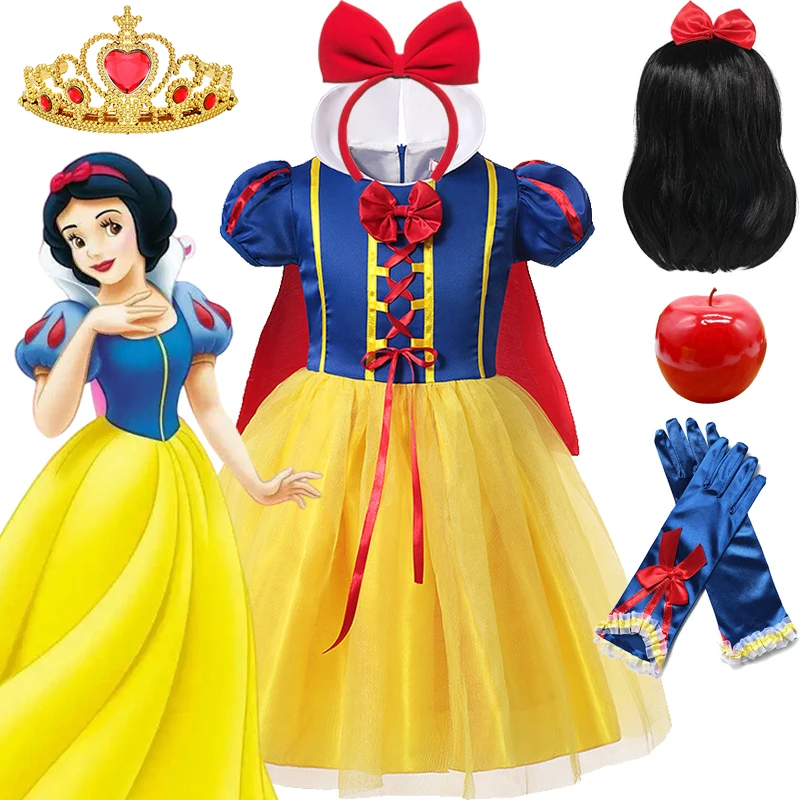 2024 disney děti sníh bělouš šaty děťátko dívčí sníh bělouš kněžna cosplais kostýmy luxusní šaty děvče narozeniny večírek clothings