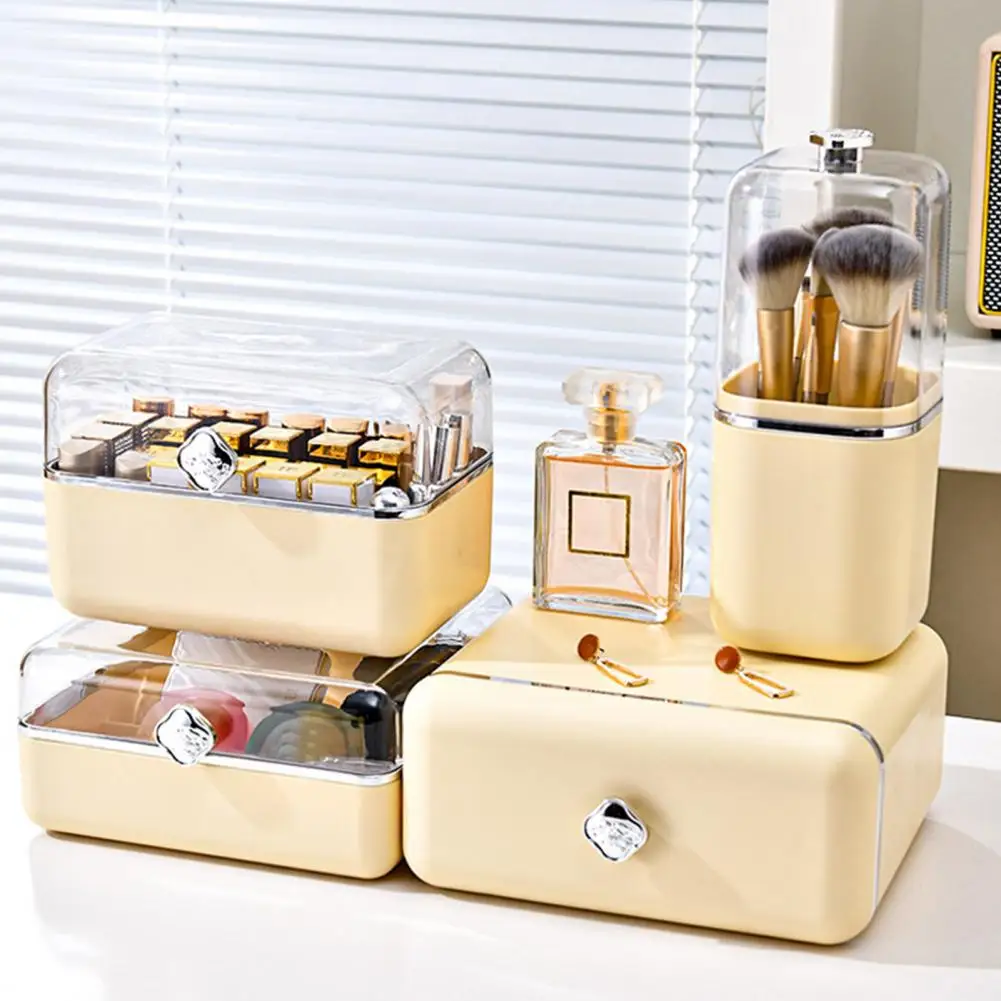

Versatile Storage Container Efficient Acrylic Cosmetic Storage Box Dustproof Cover Space-saving Organizer Desktop Storage Box