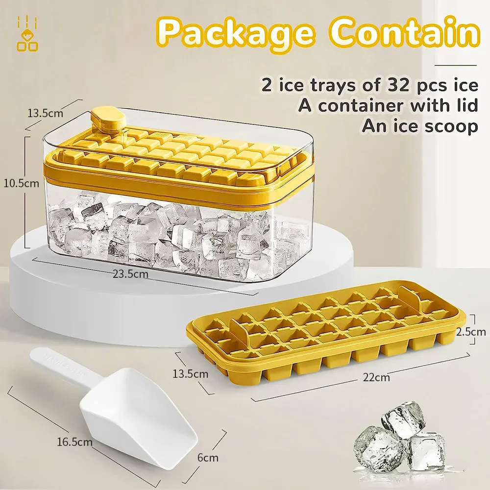 Ice Cube Trays For Freezer Large Capacity Mini Double Layer Stackable Ice  Maker Mold With Lid Making Ice For Cocktail Whiskey - AliExpress