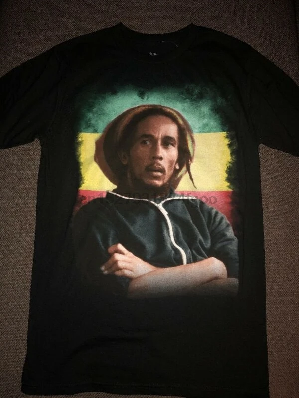 

New Men'S Bob Marley Rastafarian Portrait T Shirt Black Sz M 490430173410