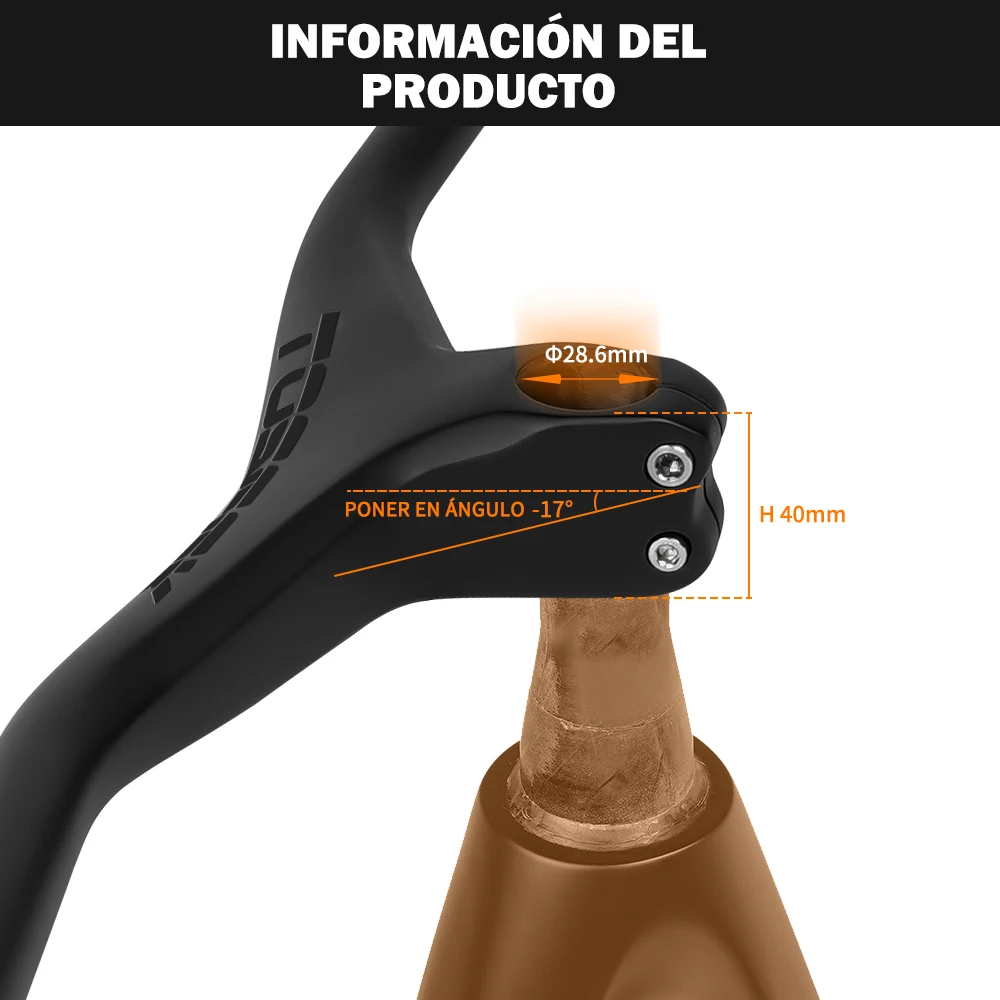 Carbon Mtb Bicycle Handlebar 28.6mm -17&deg; Integrated 660~800-70/80/90/100mm